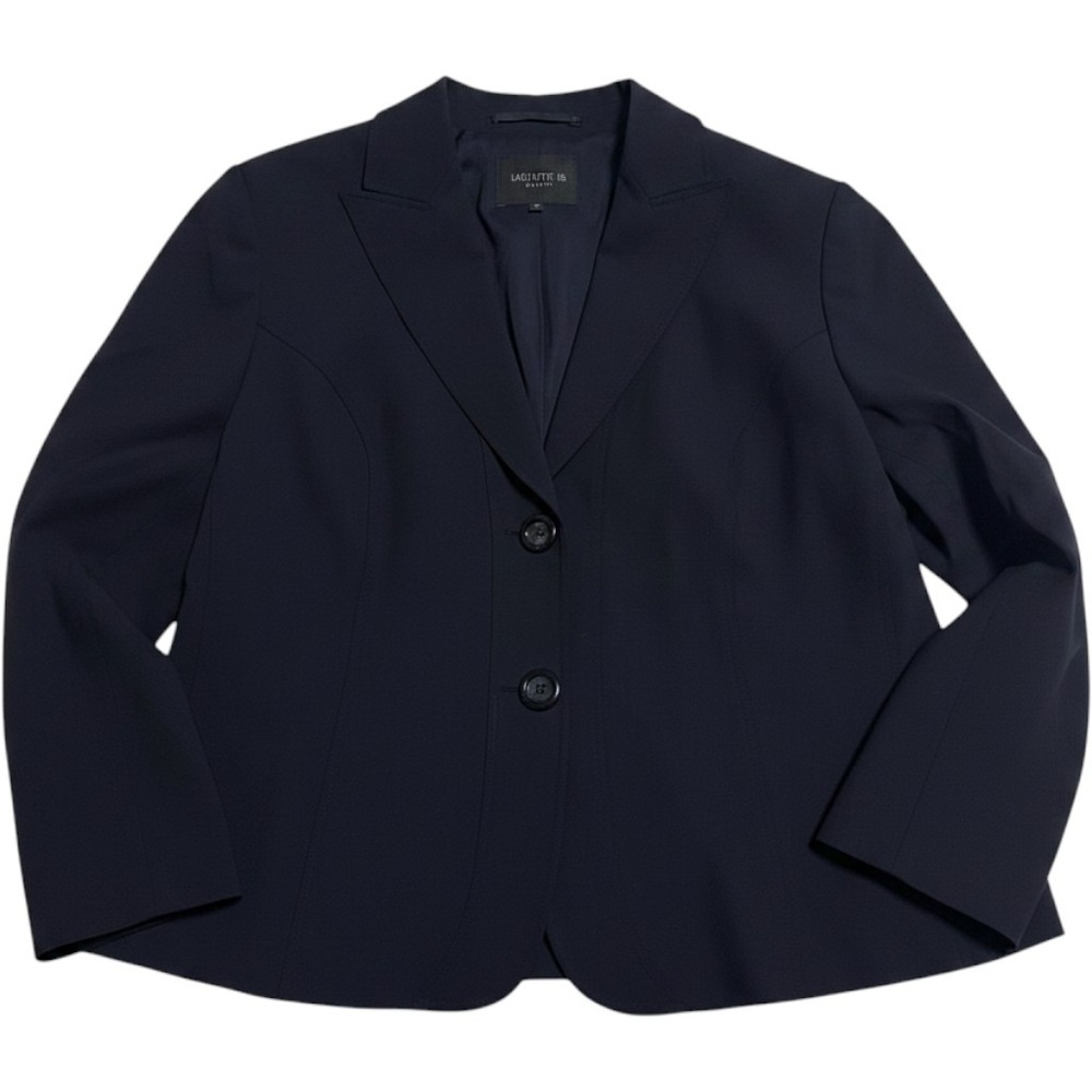 Lafayette 148 New York Black Two Button Blazer Jacket Women's 18W